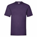 A plain dark purple T-shirt from Fruit of the Loom, model SS030, is displayed against a white background. The shirt features a classic crew neck and short sleeves, with a label visible at the neckline.