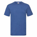 The SS030 T-shirt by Fruit of the Loom is featured against a white backdrop, showcasing its plain blue color and absence of any visible branding or design elements.