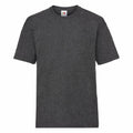 The Fruit of the Loom SS031 T-shirt, featuring short sleeves and a simple crew neckline, is shown against a white background in a plain dark gray color.