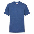 The Fruit of the Loom SS031 blue short-sleeve T-shirt with a crew neck is displayed against a white background.