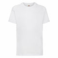 The Fruit of the Loom SS031 is showcased against a white background, featuring short sleeves and a crew neckline that highlights its clean and simple design.