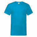 The Fruit of the Loom T-shirt, model SS034, is displayed in turquoise against a white background.