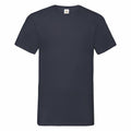 Product SS034 from Fruit of the Loom is a short-sleeved T-shirt in dark gray, displayed on a white background. It features a round neckline and has no visible patterns or designs.