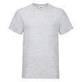 The SS034 from Fruit of the Loom is a plain gray T-shirt featuring a classic crewneck design and short sleeves. The fabric looks soft and lightweight, making it ideal for casual wear.