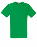 A simple green t-shirt from Fruit of the Loom, labeled as SS034, is displayed on a white background. This shirt features short sleeves and a round neckline without any visible logos or designs.