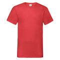 A Fruit of the Loom SS034 t-shirt in solid red, showcased against a white background.