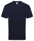 The T-Shirts product is a plain, short-sleeved, navy blue crew neck t-shirt displayed against a white background, with no visible designs or logos except for a small inside collar label.