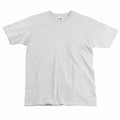 The Fruit of the Loom SS044 is a simple, plain light gray T-shirt with short sleeves, displayed against a white background, showcasing its soft and heathered texture.