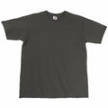 This is the SS044 T-shirt by Fruit of the Loom, featuring a simple round neckline and short sleeves in a plain dark green color, set against a white background.