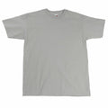 The Fruit of the Loom SS044 is a light gray T-shirt displayed flat against a white background, featuring a crew neck and short sleeves.