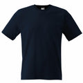 A plain black t-shirt featuring short sleeves and a round neckline from Fruit of the Loom (product code: SS048), shown against a white background.