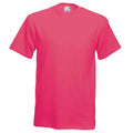 A Fruit of the Loom SS048 t-shirt in plain pink, set against a white background.