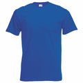 Fruit of the Loom's SS048, a plain blue short-sleeved t-shirt with a crew neckline, displayed on a white background.