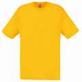 The SS048 from Fruit of the Loom is a short-sleeved T-shirt in bright yellow, featuring a round neckline and displayed against a white background.