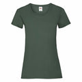 A plain, short-sleeve t-shirt in dark green from Fruit of the Loom (product code: SS050) is displayed on a white background.