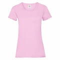 Against a white background, the Fruit of the Loom SS050 women's T-shirt is shown in light pink. It features short sleeves, a rounded neckline, and offers a relaxed fit.