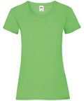 Displayed against a white background is the plain green short-sleeve T-shirt, Product SS050 from Fruit of the Loom. It features a simple round neckline and is crafted from smooth fabric.