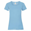 A light blue women's T-shirt from Fruit of the Loom, model SS050, displayed on a white background, featuring short sleeves and a round neckline.