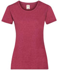 A front-facing, flat-laid SS050 short-sleeved t-shirt in red from Fruit of the Loom, set against a white backdrop.