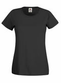 Fruit of the Loom SS060 black short-sleeve T-shirt displayed on a plain white background.