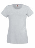 A plain, light gray short-sleeve T-shirt from Fruit of the Loom, featuring a round neckline and labeled as product SS060, is displayed against a white background with the brand label visible inside the neckline area.