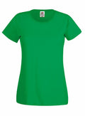 The Fruit of the Loom short-sleeve T-shirt, model SS060, is shown in green on a white background.