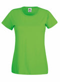 The Fruit of the Loom SS060 is showcased against a white background, featuring a vibrant green color, short sleeves, and a round neckline.