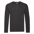 Fruit of the Loom's SS069 black long-sleeve crew neck shirt set against a plain white background.