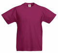 A plain, short-sleeved maroon T-shirt, identified as SS088 from the Fruit of the Loom brand, displayed on a white background.