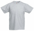 A plain gray T-shirt from Fruit of the Loom, product code SS088, is displayed against a white background. The shirt features a simple crew neck and short sleeves, with a small logo tag visible at the neckline.