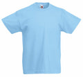 The Fruit of the Loom SS088 is a plain light blue t-shirt featuring short sleeves and a round neckline, displayed on a white background.