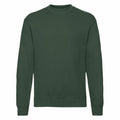 Fruit of the Loom SS200 crew neck sweatshirt in green features long sleeves and ribbed cuffs.