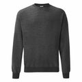 A plain charcoal gray sweatshirt by Fruit of the Loom, identified as model SS200, features long sleeves and a crew neckline. The fabric appears soft and slightly textured, making it ideal for casual wear. It is displayed against a white background.