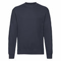 The Fruit of the Loom SS200 sweatshirt features a dark gray color with long sleeves, a round neckline, and ribbed cuffs and hem. The soft fabric looks comfortable, making it ideal for casual wear. It is displayed against a white background.