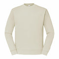 A light beige crewneck sweatshirt with long sleeves from Fruit of the Loom, model SS200, displayed against a white background.