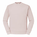 The SS200 sweatshirt by Fruit of the Loom is shown on a white background, featuring a plain, long-sleeve design in light beige with a crew neck. It boasts a simple and minimalist style without any visible logos or markings.