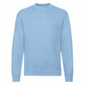 A light blue Fruit of the Loom SS200 crewneck sweatshirt with long sleeves is displayed on a plain white background.