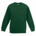 Fruit of the Loom's SS201, a plain green sweatshirt with long sleeves, is shown against a white background.