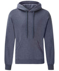 The Fruit of the Loom SS224 is a plain, dark gray hoodie featuring a front pocket and drawstring hood, presented against a white background.
