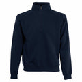 A long-sleeve pullover from Fruit of the Loom in navy blue, featuring a quarter-zip collar, model SS230.