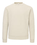 Beige sweatshirts with crew neck, long sleeves, ribbed cuffs and hem. No visible logos or designs. Shown on a plain white background.