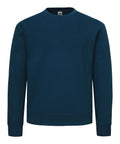 A solid dark blue, long-sleeved crew neck sweatshirt called "Sweatshirts", featuring a plain design with no visible logos or patterns, is shown against a white background.