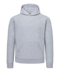 A plain light grey "Hoodies" sweatshirt with long sleeves and a front kangaroo pocket, shown against a white background. No visible branding or designs are present.