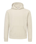 The Hoodies product is a plain, light beige hooded jumper with long sleeves and a front kangaroo pocket, featuring no visible designs or logos. It is displayed on a white background.