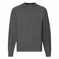 A plain gray sweatshirt with long sleeves and a crew neck from Fruit of the Loom, model SS270, displayed against a white background. The fabric looks soft, maintaining a simple design without any logos or additional embellishments.