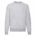 A plain, light gray sweatshirt with long sleeves and a round neckline, known as the SS270 by Fruit of the Loom, set against a white background.