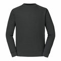 The SS270 by Fruit of the Loom, a dark green crewneck sweatshirt with long sleeves and a minimalist design, is displayed against a white background.