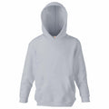 Fruit of the Loom's SS273 is a light gray, plain hoodie featuring a front pocket and hood, with no visible logos or designs.