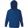 Fruit of the Loom's SS273 sweatshirt, featuring a plain blue color with a hood and front pocket.