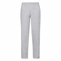 The Fruit of the Loom SS324 gray sweatpants, featuring an elastic waistband and a straight-leg design, are displayed on a plain white background.